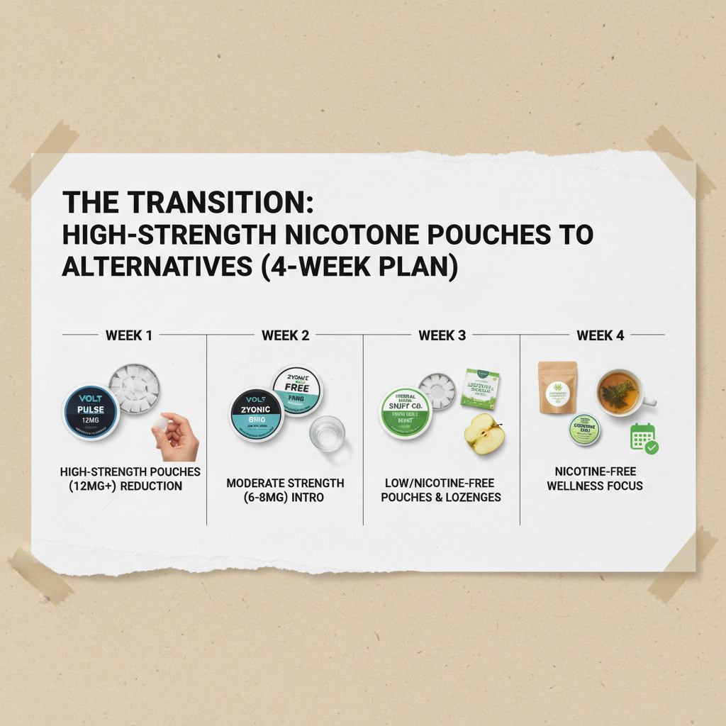 strongest nicotine pouches reduction strategy timeline showing gradual transition