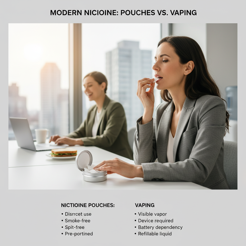 discrete nicotine pouch use versus vaping in professional settings