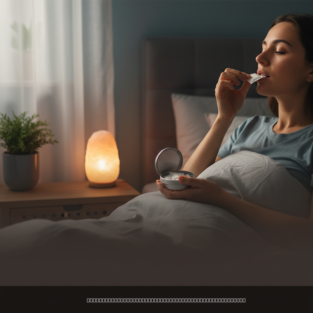 CBD pouches sleep routine showing natural relaxation method