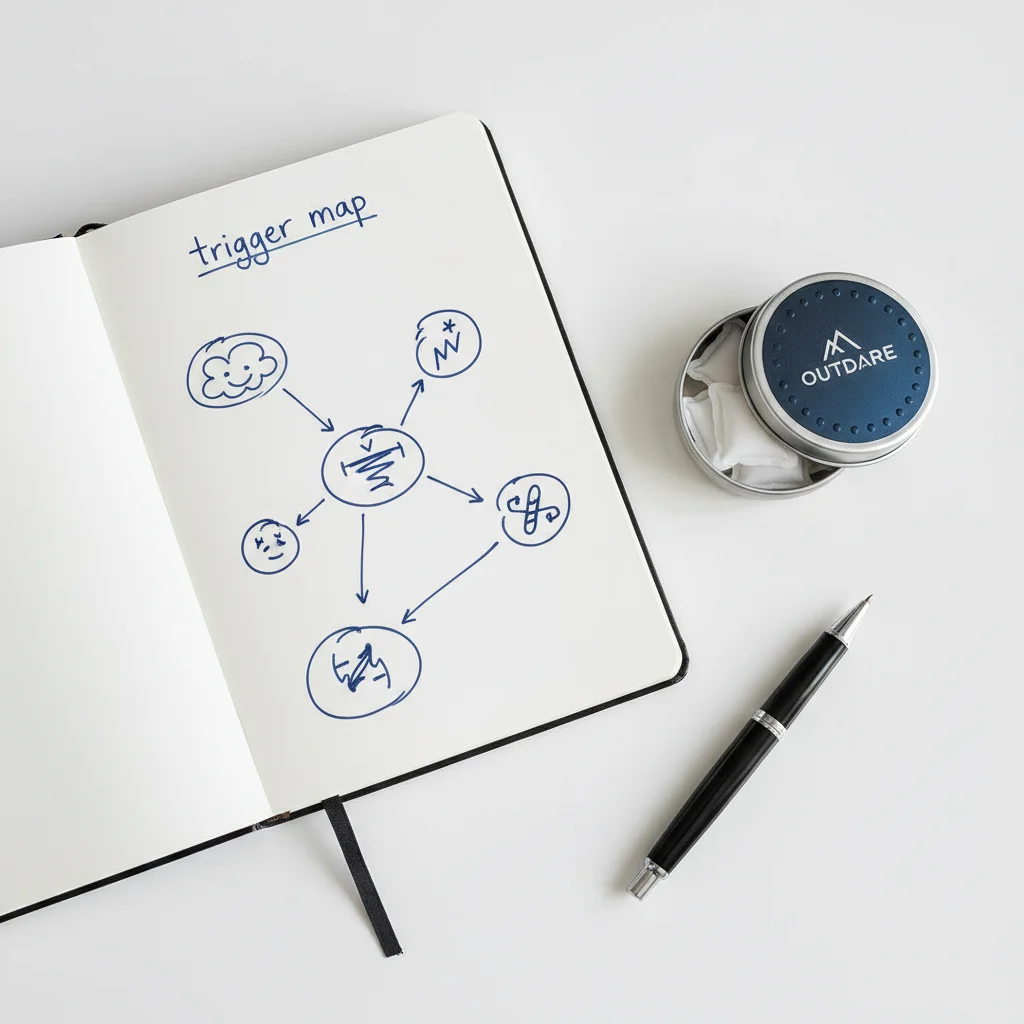 Trigger mapping journal for how to quit snus with nicotine pouch tin on desk