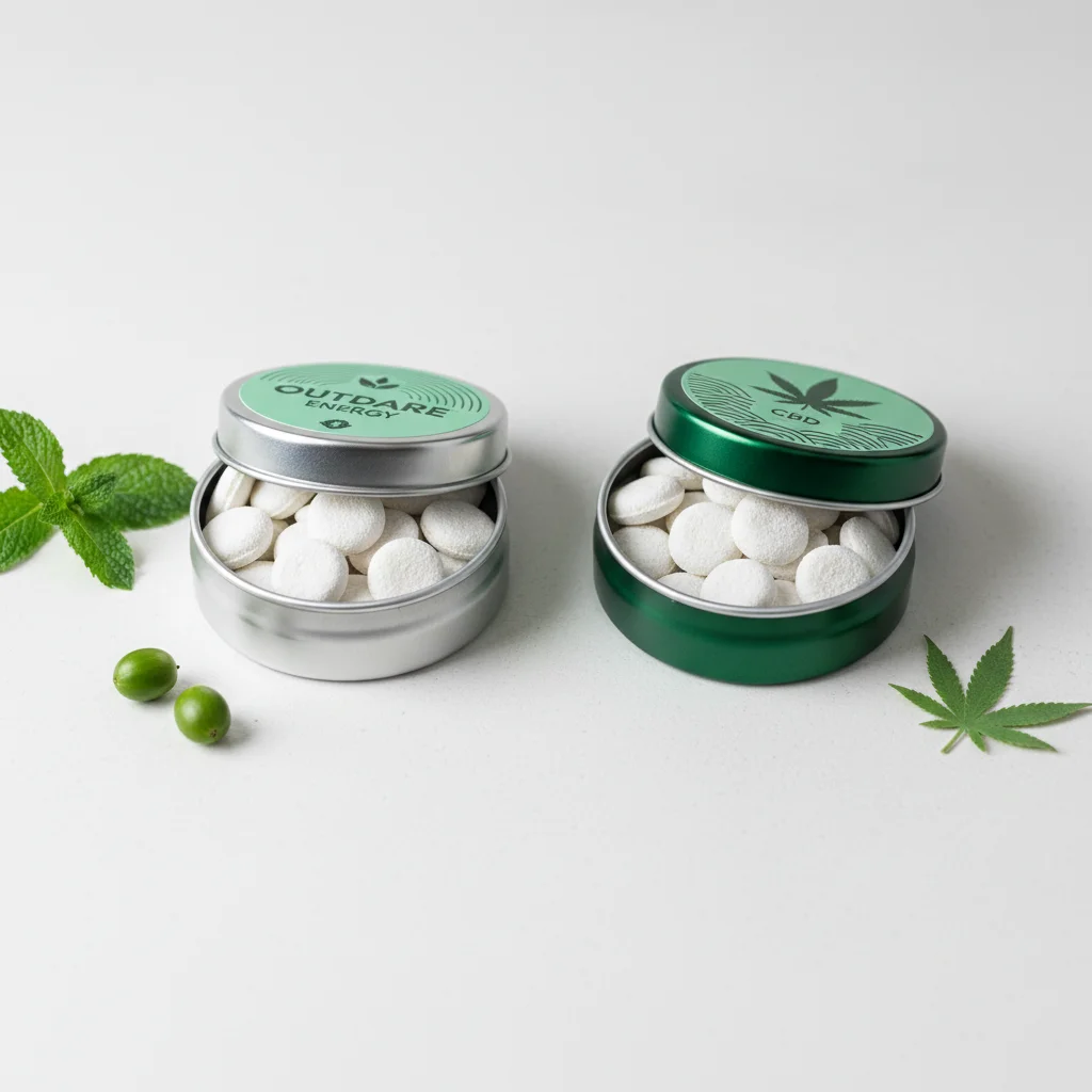 Outdare Energy and CBD pouches for natural energy boost without caffeine and relaxation support