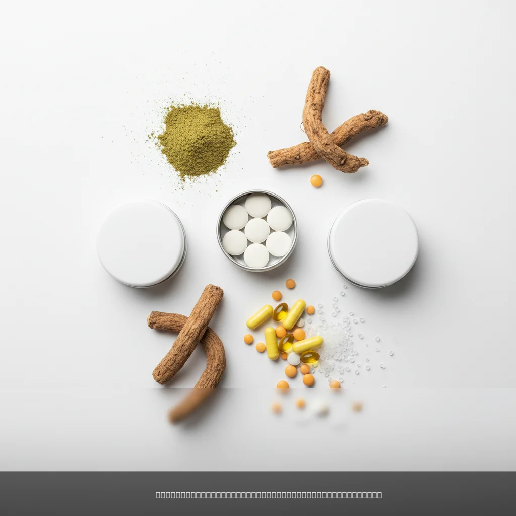 Key ingredients in clean energy supplements including adaptogens and B vitamins
