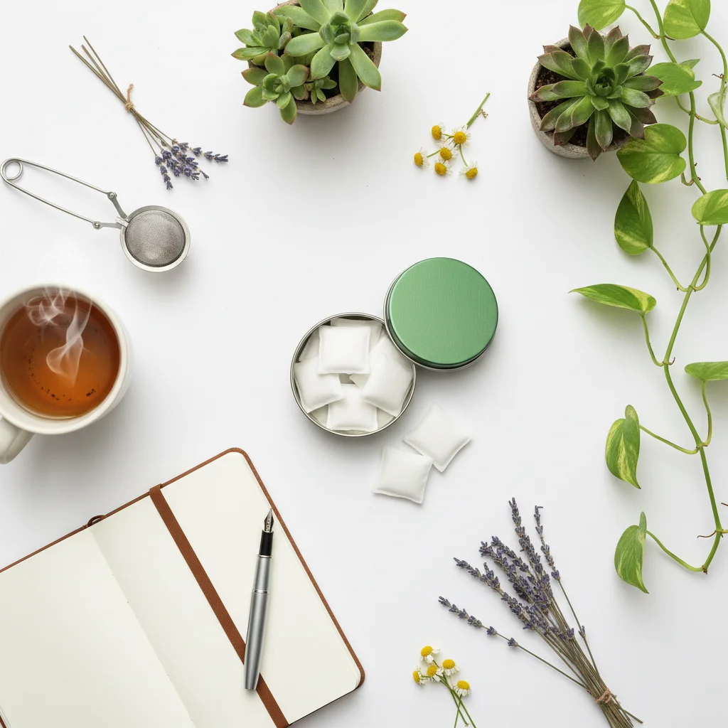 natural tools for managing anxiety naturally including CBD pouches and herbal remedies