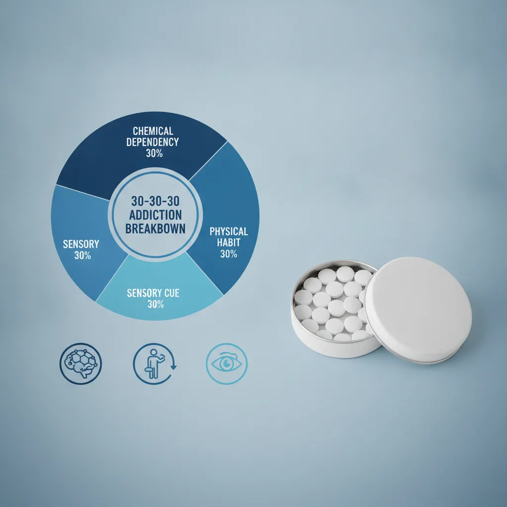 diagram explaining the three components of vaping withdrawal symptoms and addiction breakdown