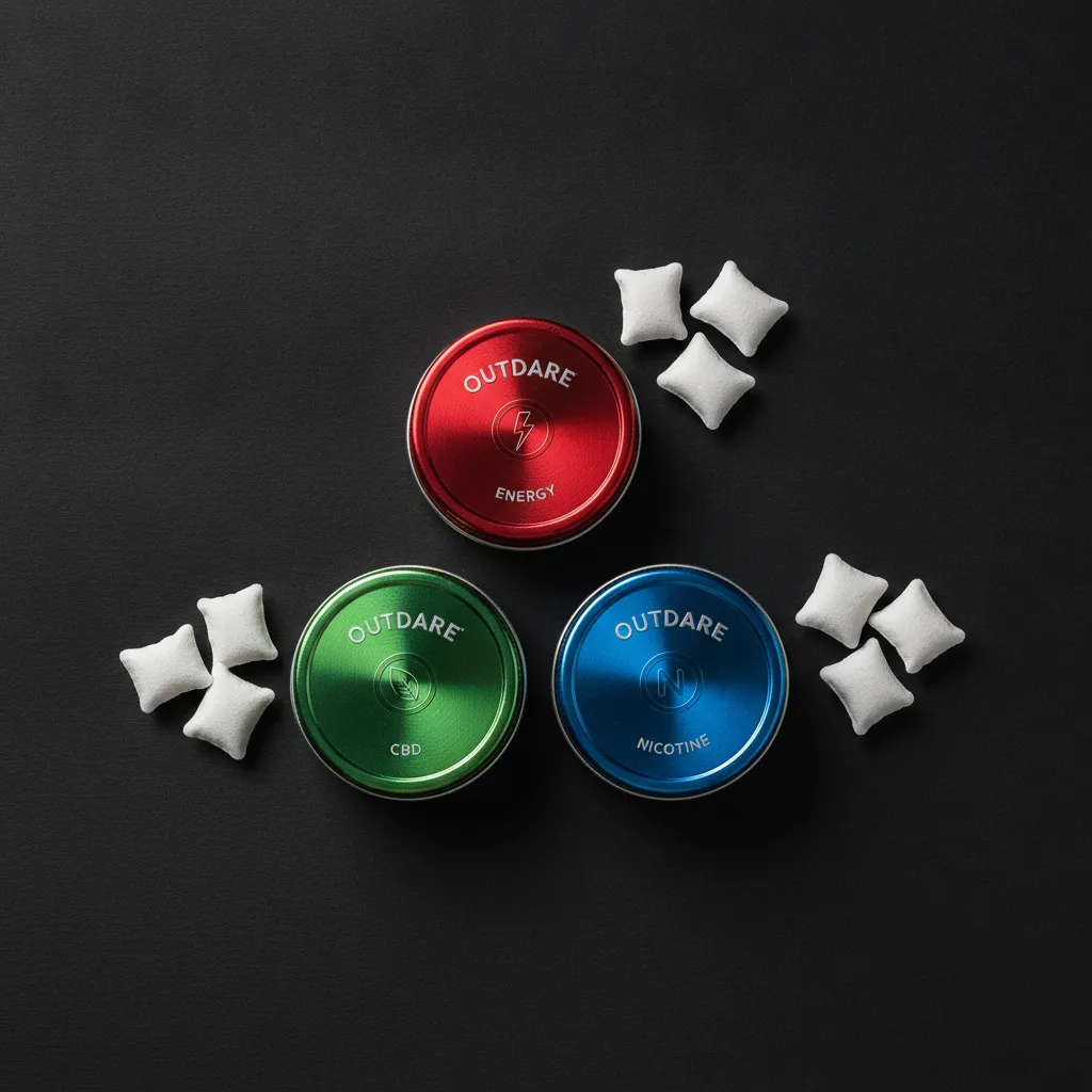Outdare oral nicotine pouches Europe product range showing three-pouch system tins for nicotine reduction