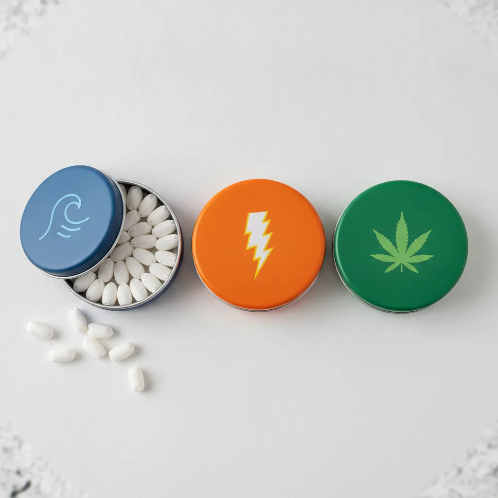 Three oral nicotine pouches Europe product tins from Outdare showing nicotine, energy, and CBD variants