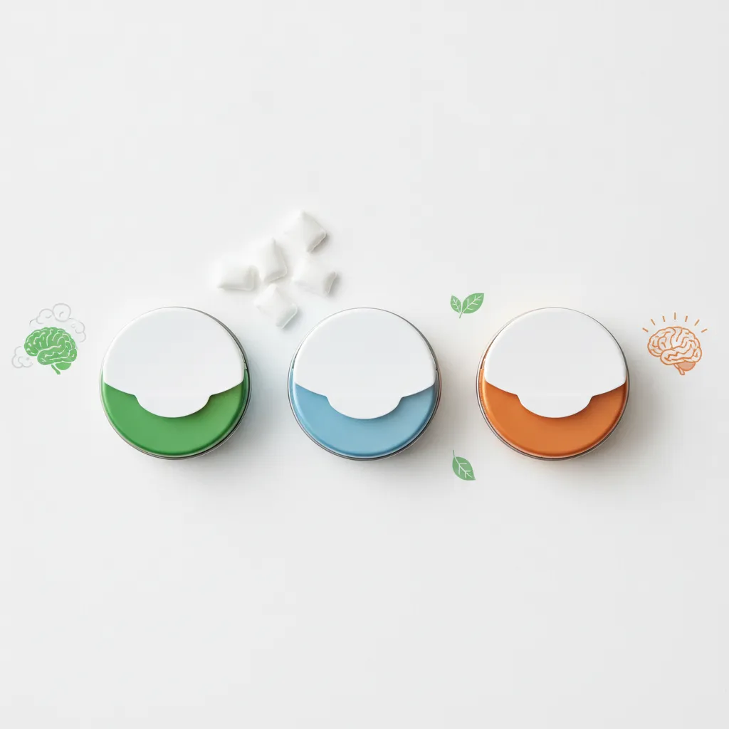 three outdare pouch tins showing nicotine energy and CBD options for managing brain fog from nicotine