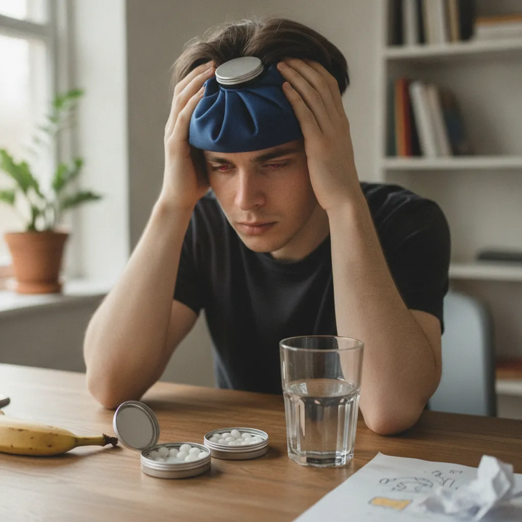 Person managing energy drink withdrawal symptoms with hydration — part of how to stop energy drink addiction