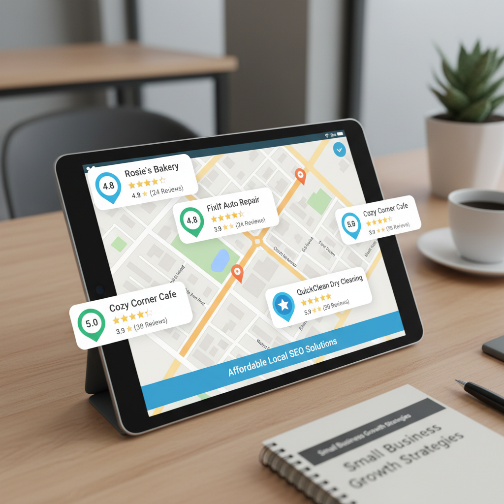 Local SEO map results showing affordable SEO for small business local optimization opportunities