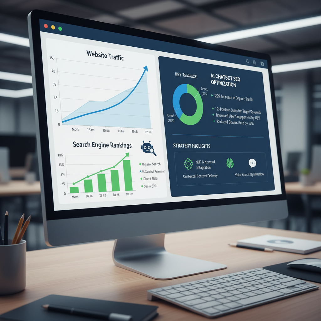 SEO for AI chatbots traffic analytics showing improved search performance and user engagement metrics