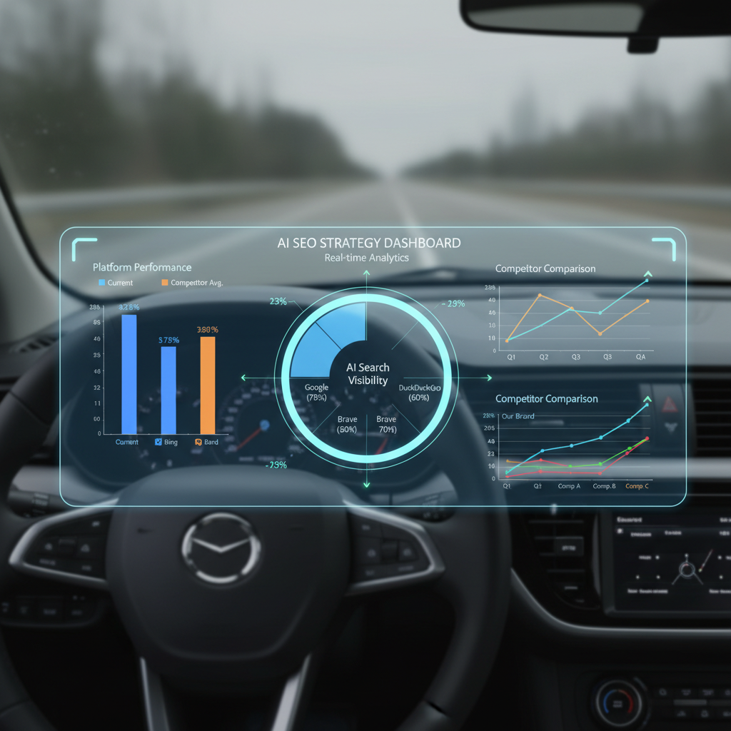 AI search visibility tracking dashboard with competitor analysis