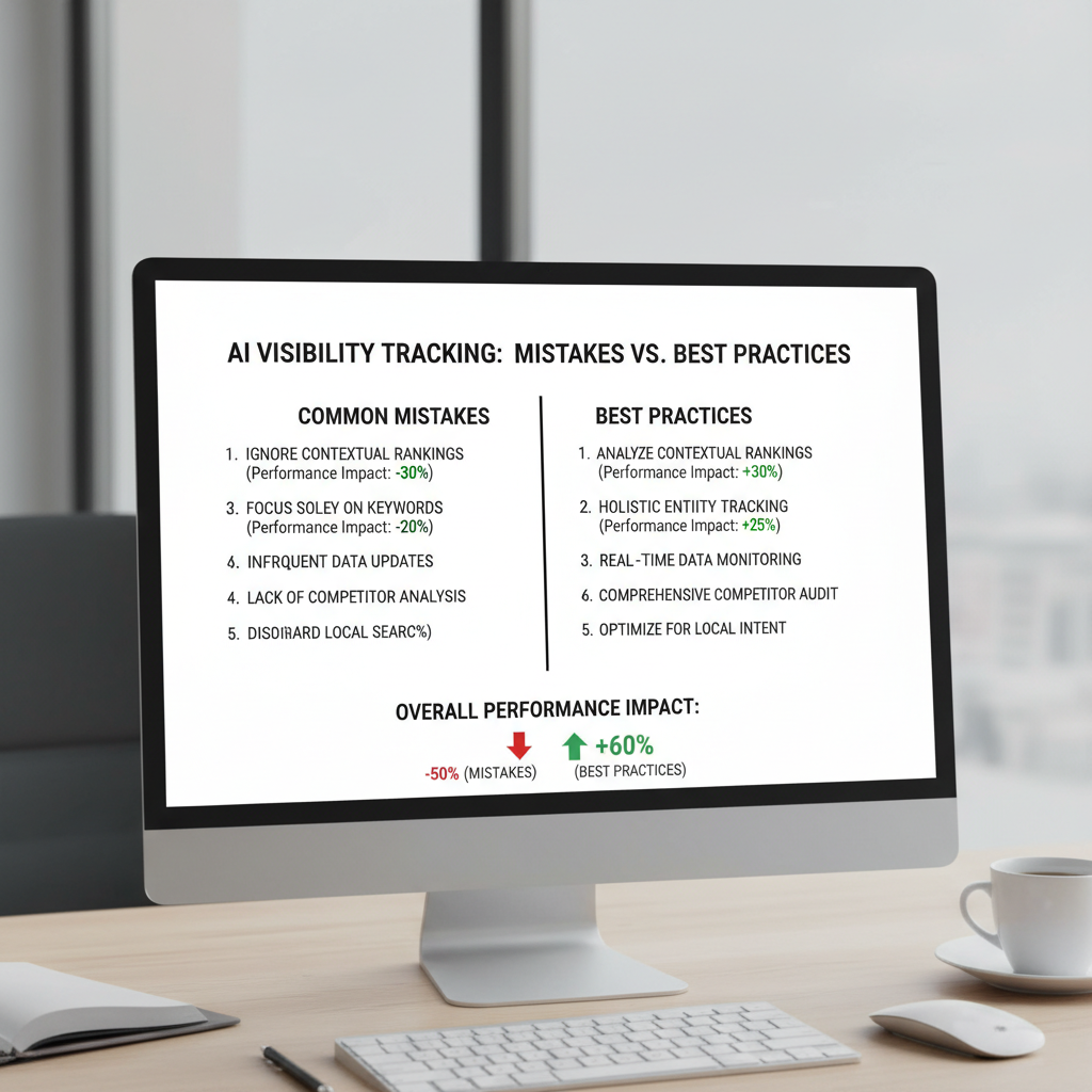 AI visibility tracking best practices comparison chart highlighting common mistakes and their impact on performance
