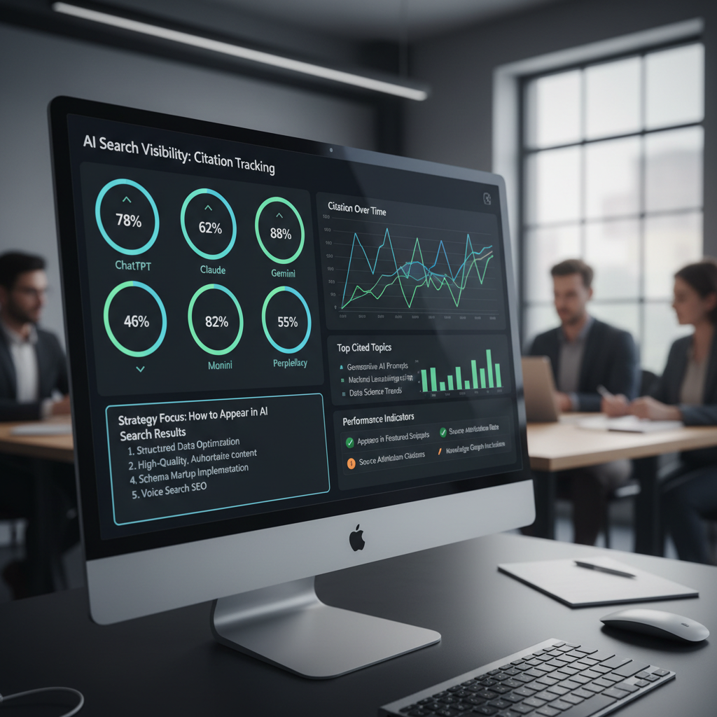 AI search monitoring dashboard demonstrating how to appear in AI search results tracking