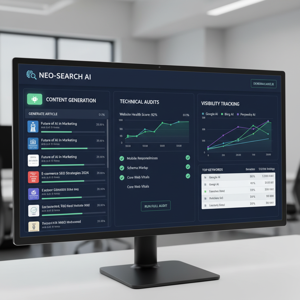 AI search engine optimization automation platform interface