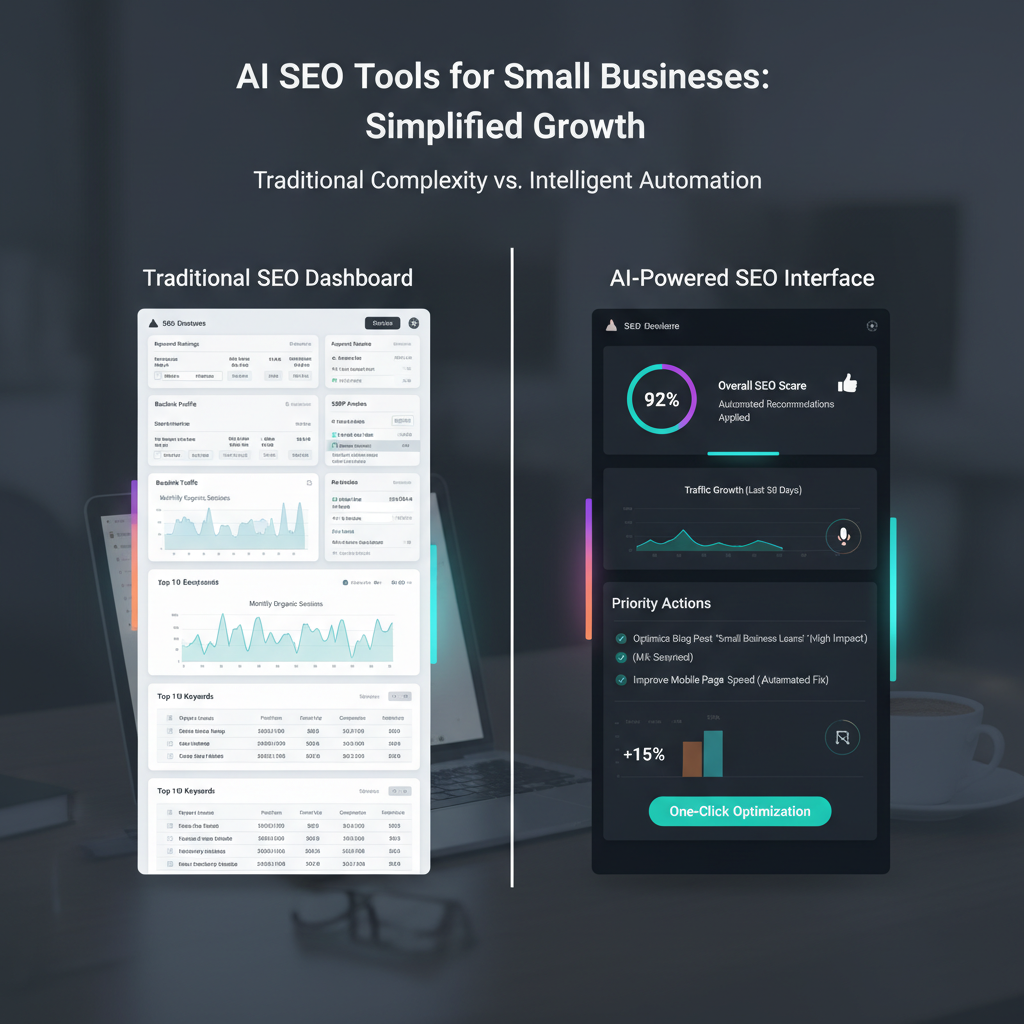 AI SEO tools small business comparison showing automation features