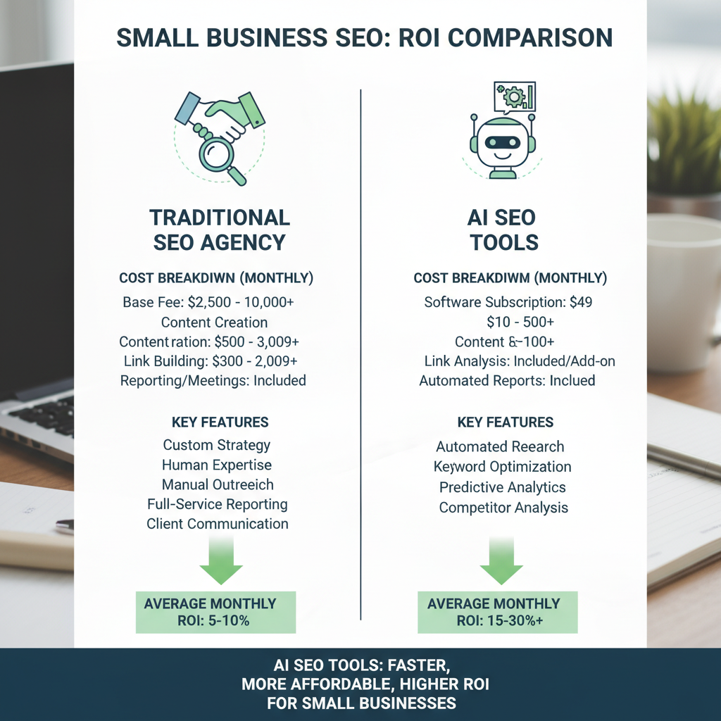 AI SEO tools small business ROI comparison chart