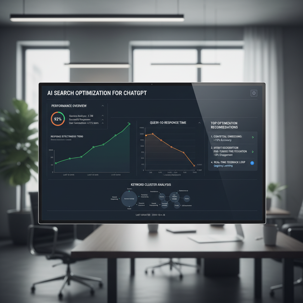 AI search analytics showing how to optimize for ChatGPT with performance tracking metrics