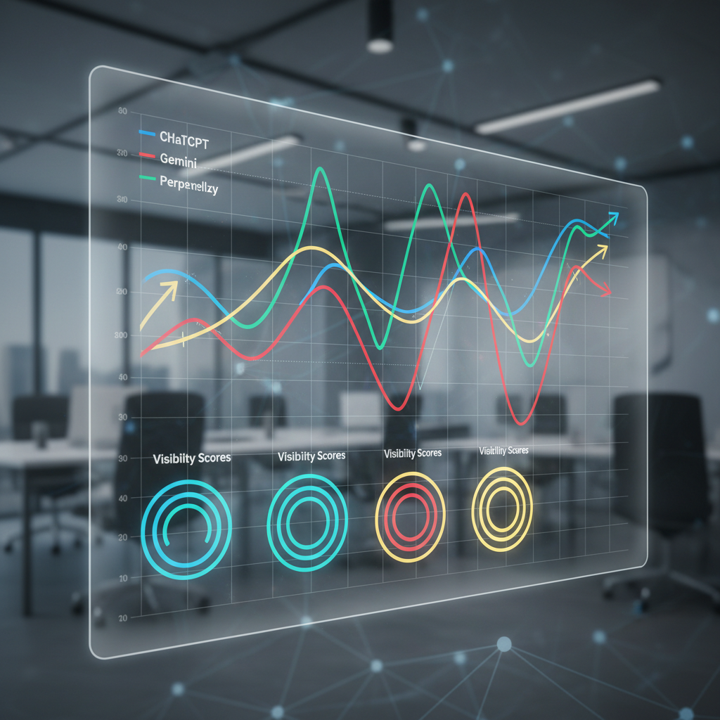 Comprehensive AI search analytics dashboard displaying AI optimized content performance across multiple platforms