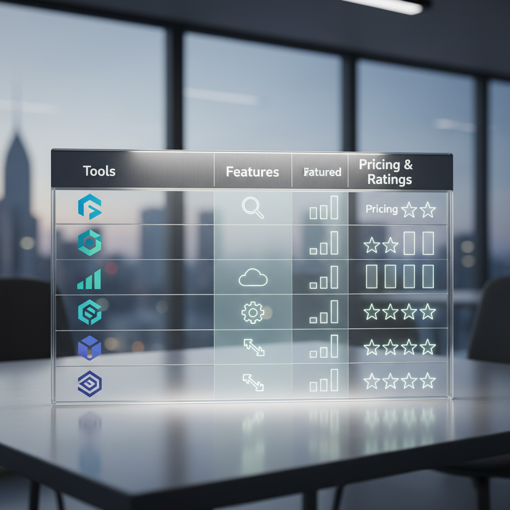SaaS AI search visibility tools comparison showing features and pricing for different solutions