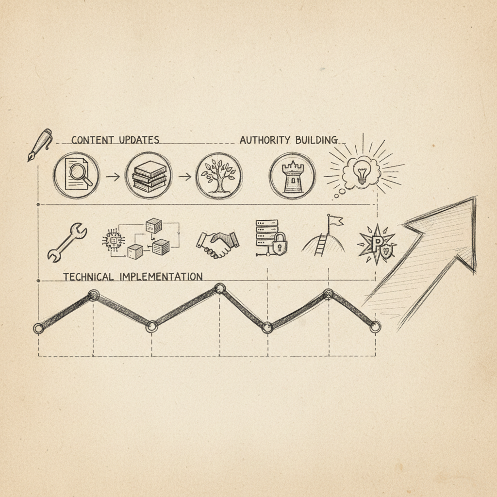 How to get cited by Perplexity timeline showing optimization steps and expected results