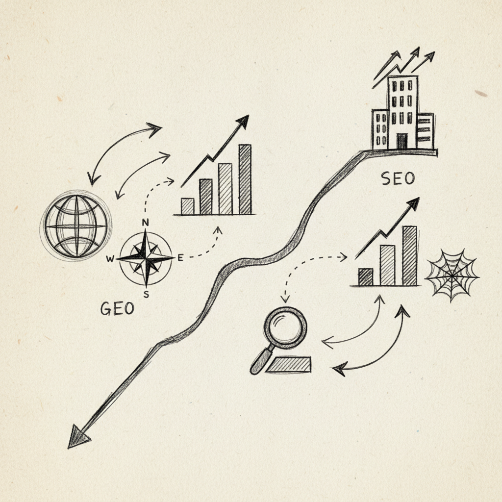 GEO vs SEO success metrics showing integrated strategy benefits in 2026