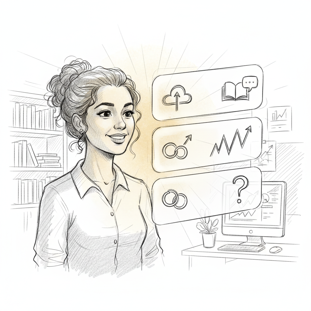 Small business owner tracking Claude AI search optimization results on a visibility dashboard