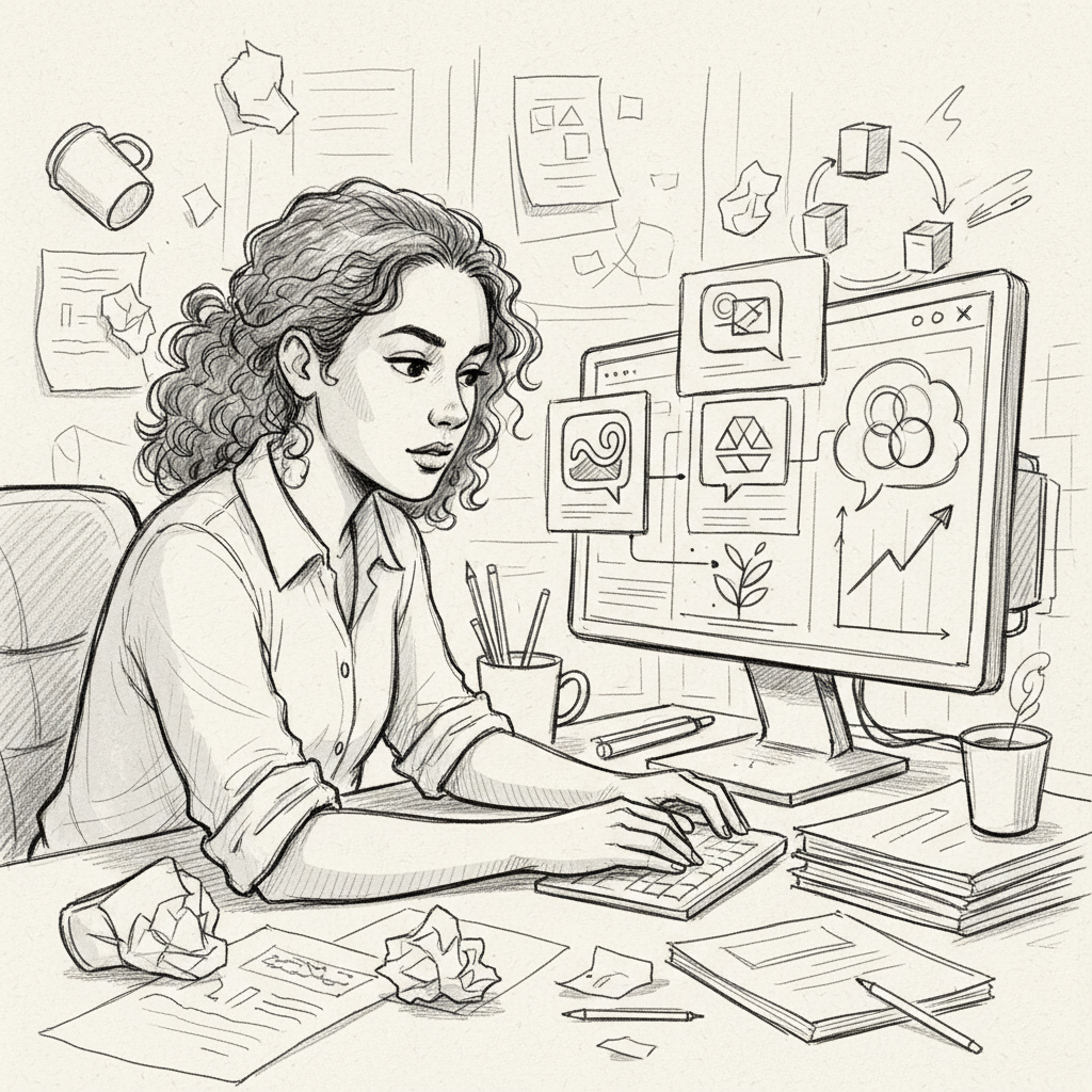 Small business owner tracking AI training data SEO results across multiple AI search engines