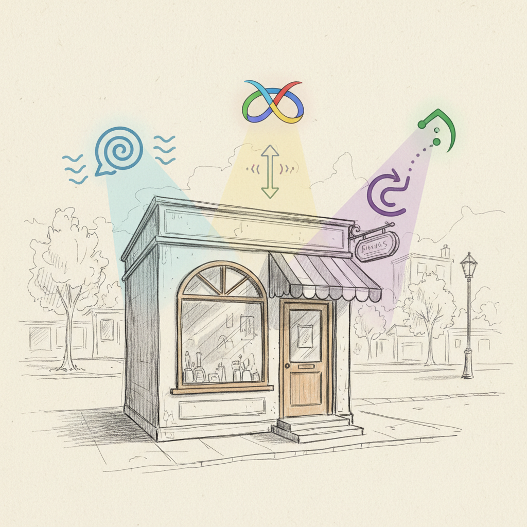 Small business getting recommended through natural language SEO by AI search engines like ChatGPT and Gemini
