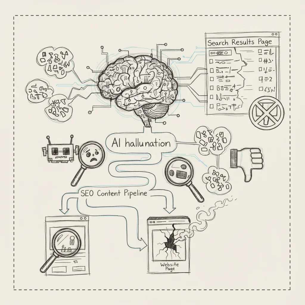 AI model hallucination SEO example