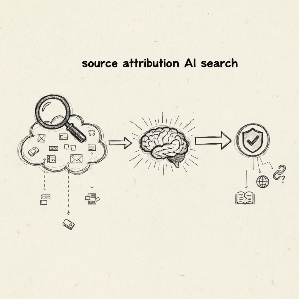 source attribution AI search example