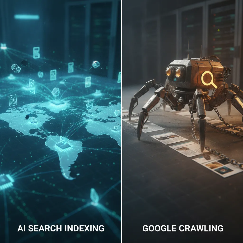 AI search indexing vs Google crawling summary