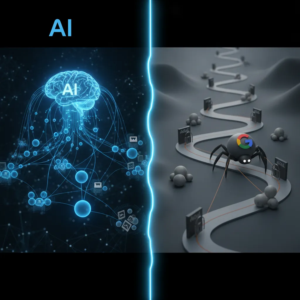 AI search indexing vs Google crawling example