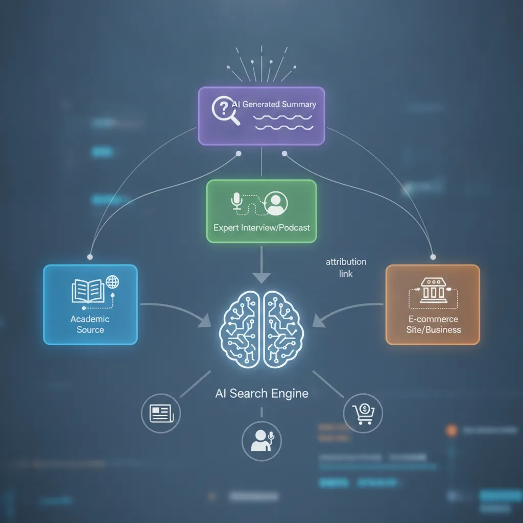 AI search result attribution example