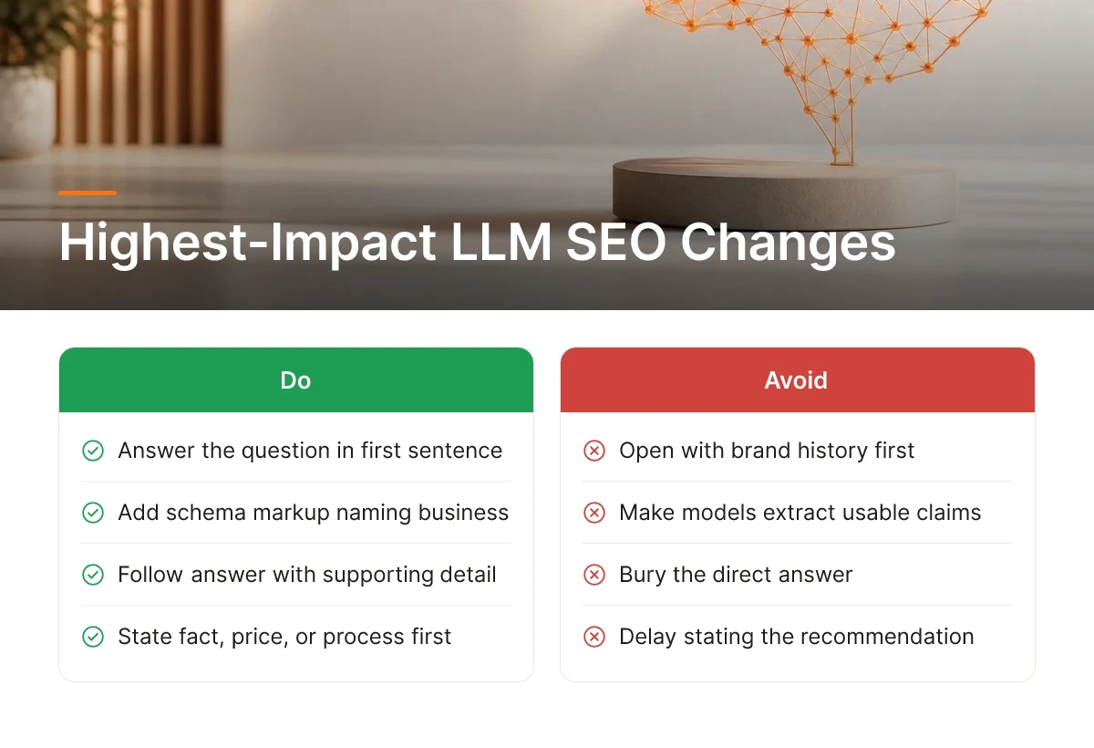 Highest-Impact LLM SEO Changes