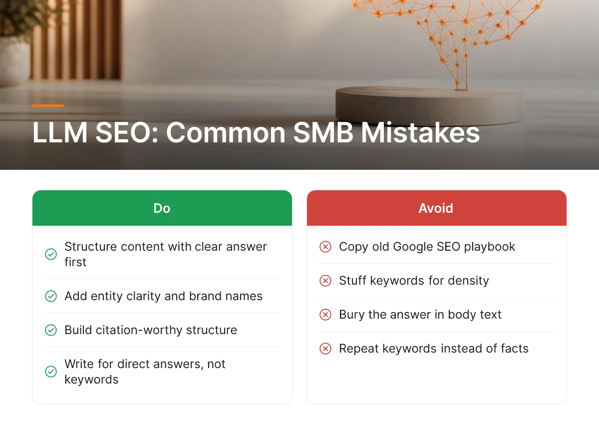 LLM SEO: Common SMB Mistakes