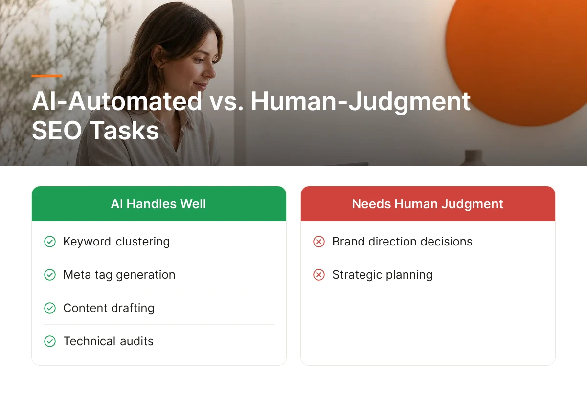 AI-Automated vs. Human-Judgment SEO Tasks