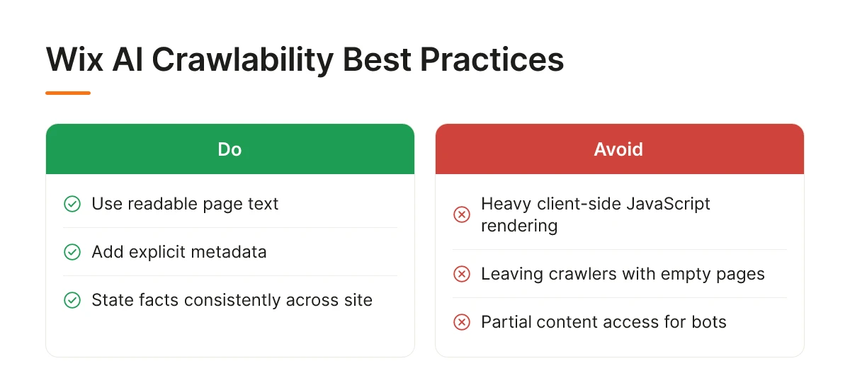 Wix AI Crawlability Best Practices