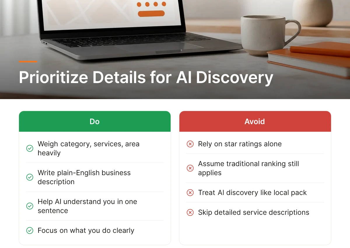 Prioritize Details for AI Discovery