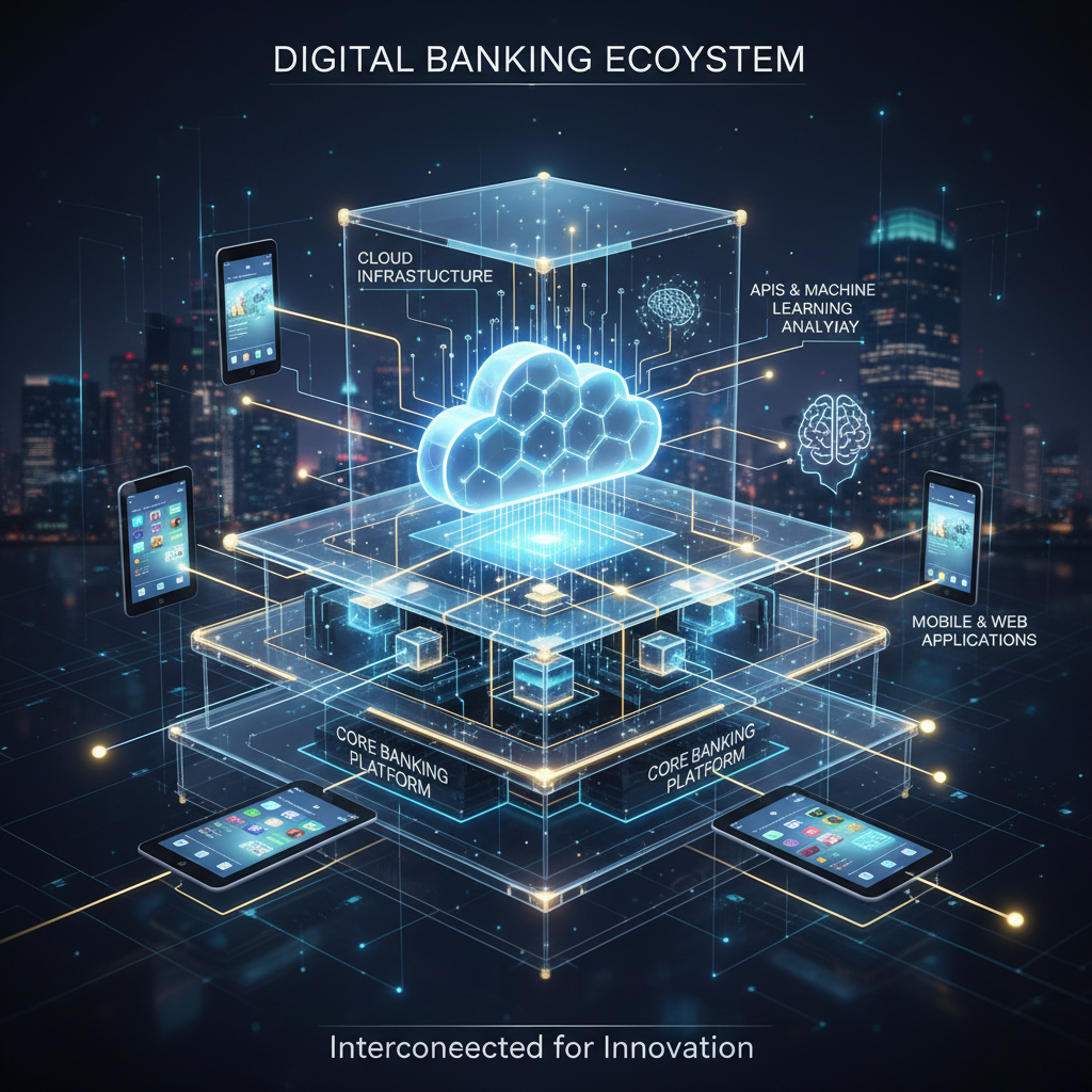 Architecture transformation numérique banques - technologies intégrées