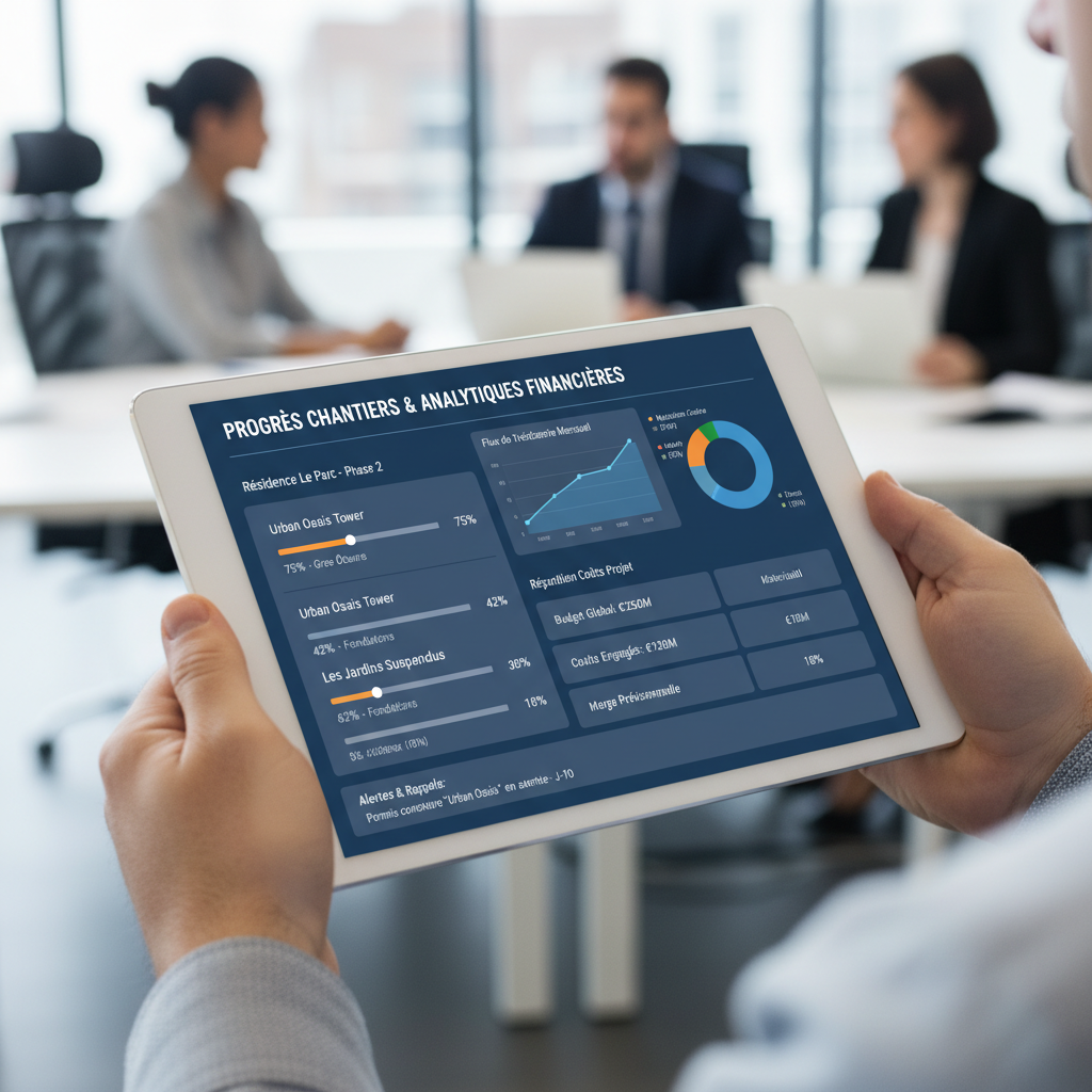 Application métier développement pour promoteur immobilier avec tableaux de bord