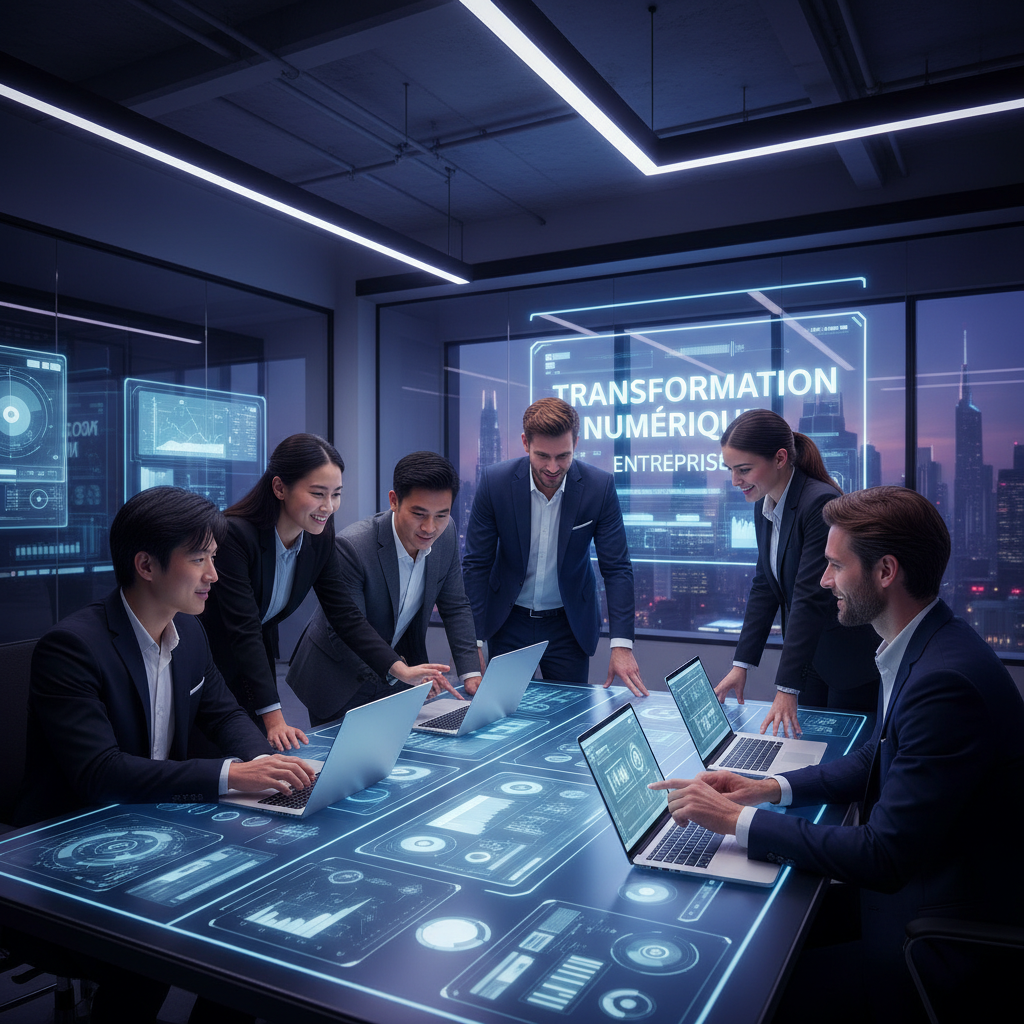 déploiement transformation numérique entreprise - équipes collaboratives