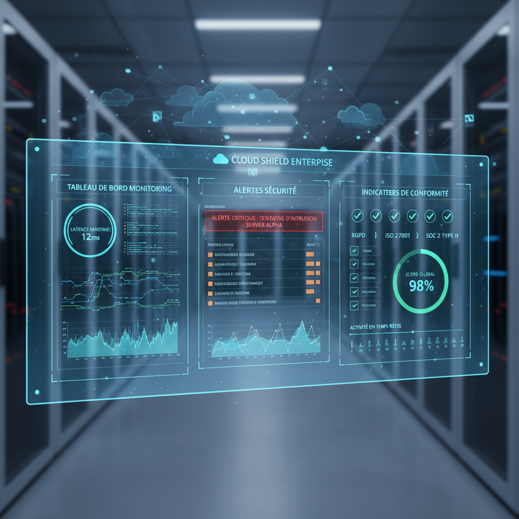 Tableau de bord sécurité solutions cloud entreprise monitoring