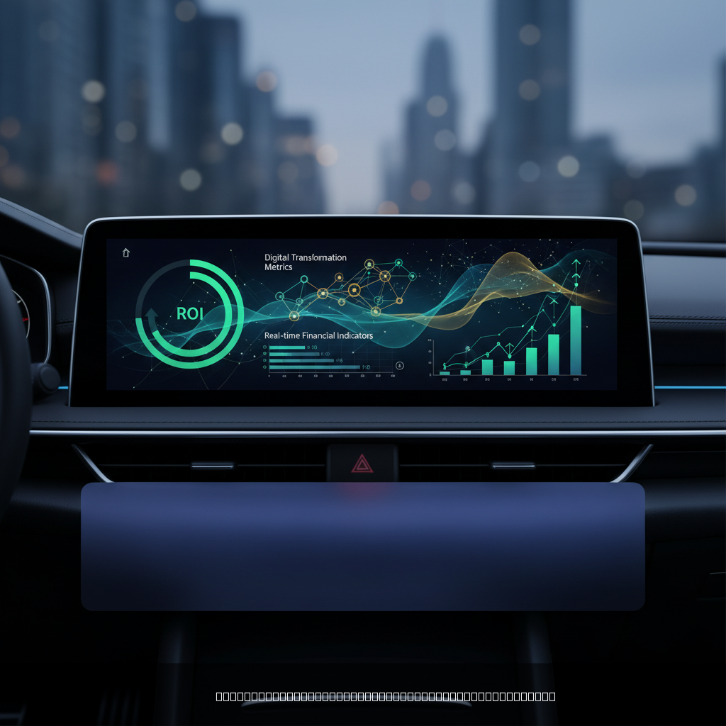 Tableau de bord ROI transformation digitale avec métriques de performance