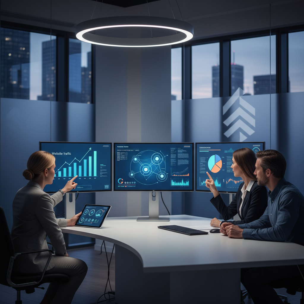 équipe immobilière analysant les métriques pour digitaliser agence immobilière efficacement