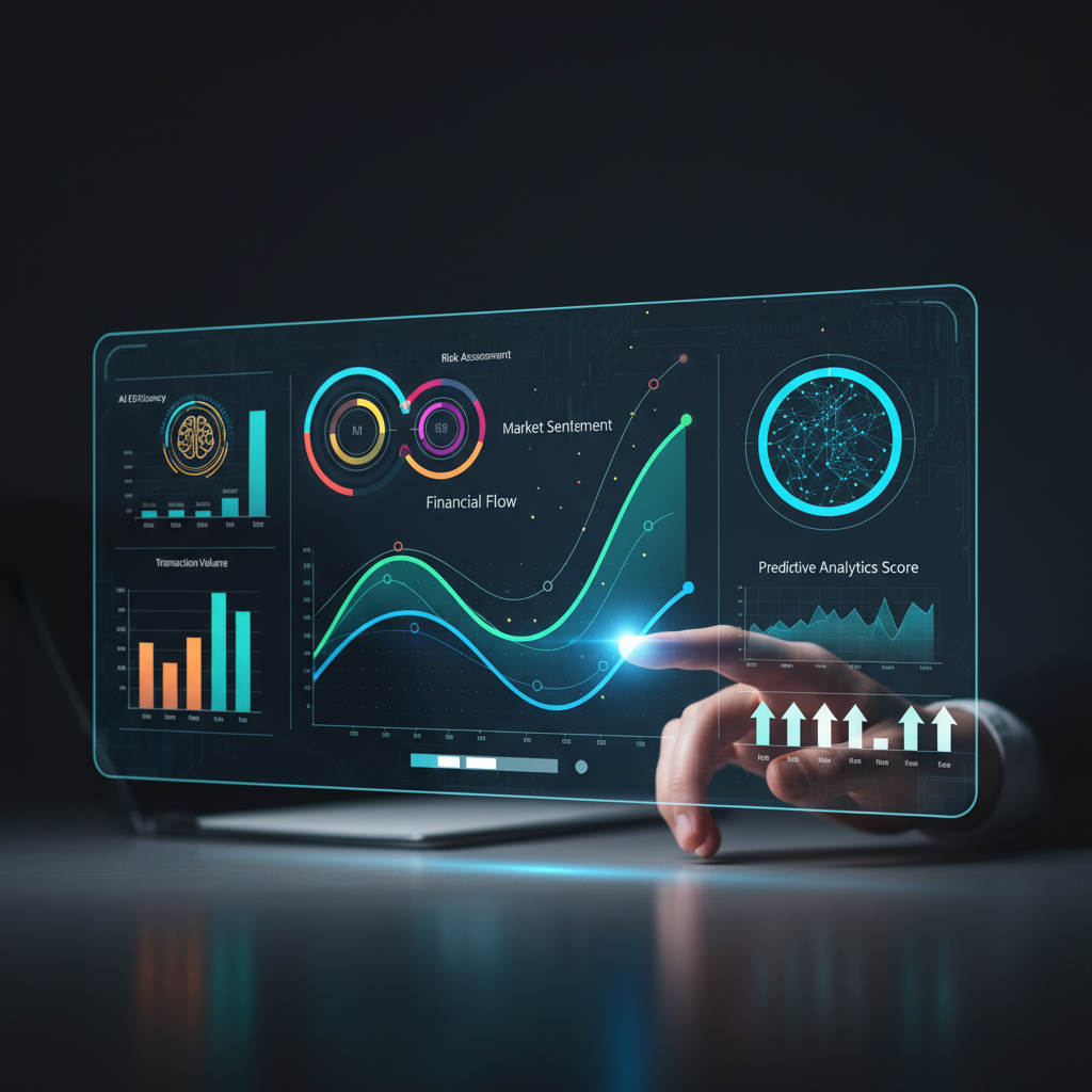 Tableau de bord intelligence artificielle banque avec métriques de performance