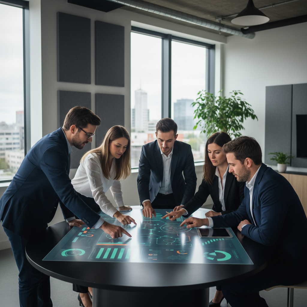 Équipe d'étude notariale utilisant un CRM notaire collaboratif
