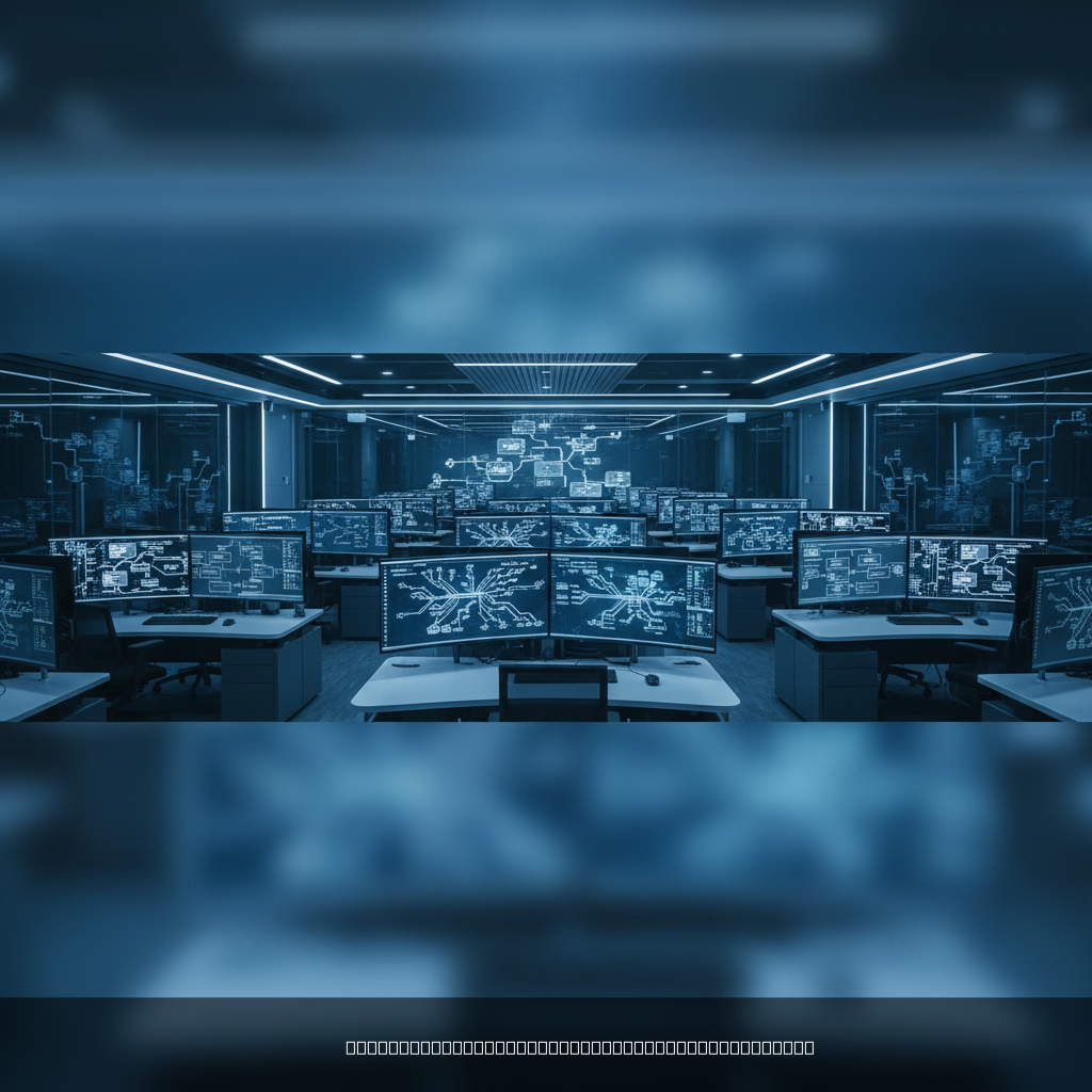 Architecture microservices bancaires dans un centre d'opérations bancaires moderne