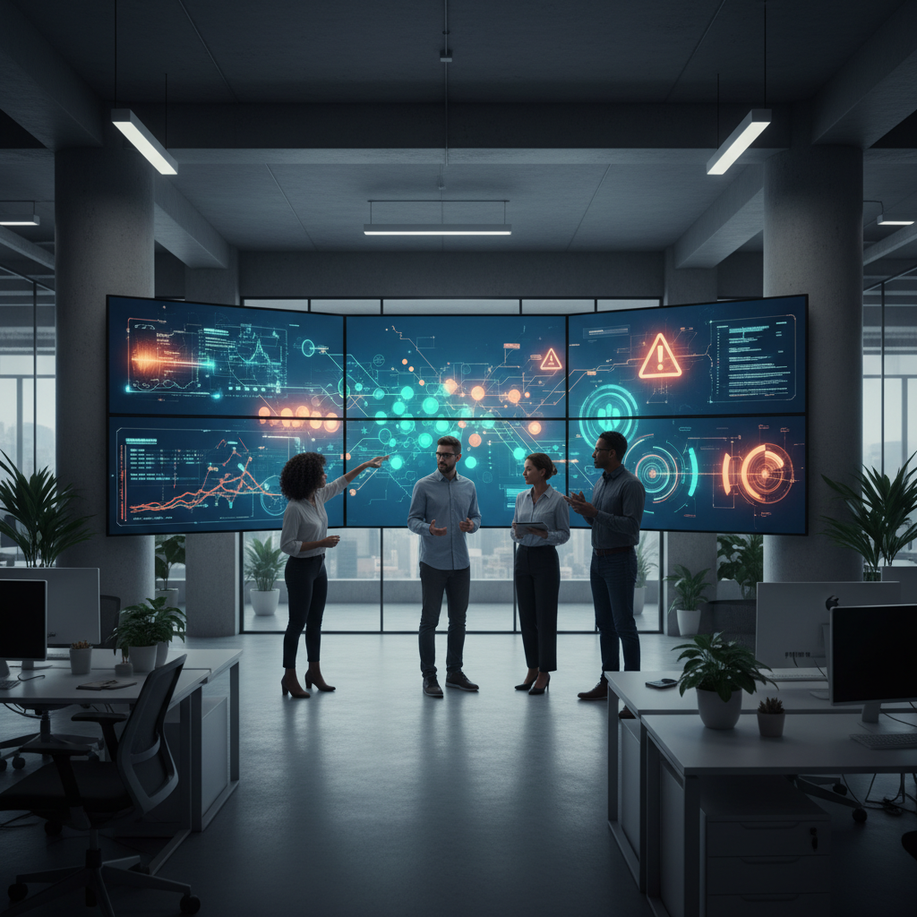 Équipe bancaire surveillant les métriques de microservices bancaires en production
