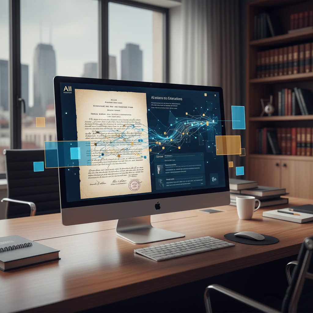 Interface d'intelligence artificielle pour l'analyse de documents dans le cadre des technologies notariales