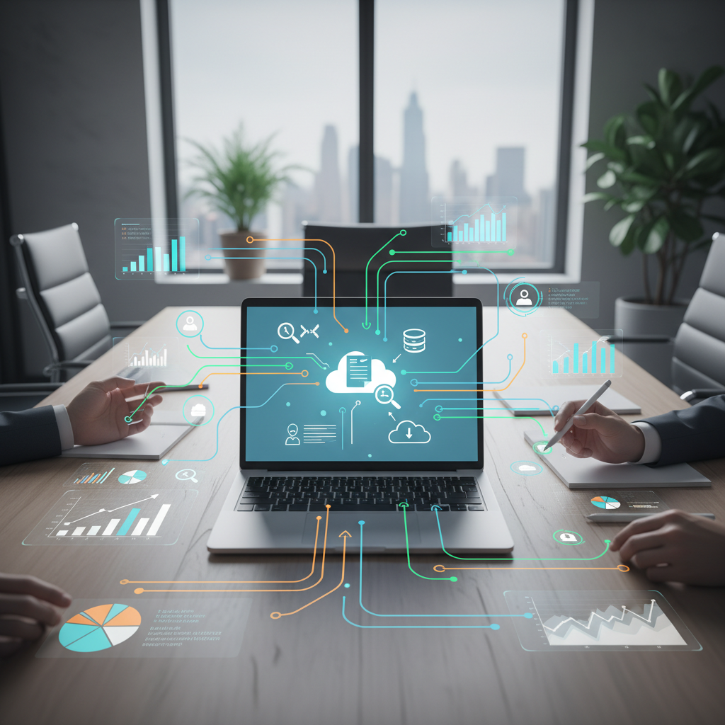 Diagramme de flux fintech services financiers montrant l'automatisation du traitement documentaire